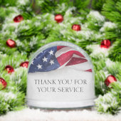 Personalisiert vielen Dank für Ihr Service-US-Flag Schneekugeln (Weihnachten)