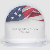 Personalisiert vielen Dank für Ihr Service-US-Flag Schneekugeln (Rückseite)