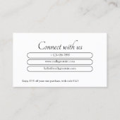 Personalisiert vielen Dank für Ihre Visitenkarten Visitenkarte (Rückseite)