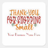 Personalisiert vielen Dank für Ihren Shopping Holi Quadratischer Aufkleber (Vorderseite)