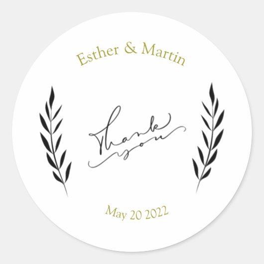 Personalisiert Vielen Dank Runder Aufkleber (Vorderseite)