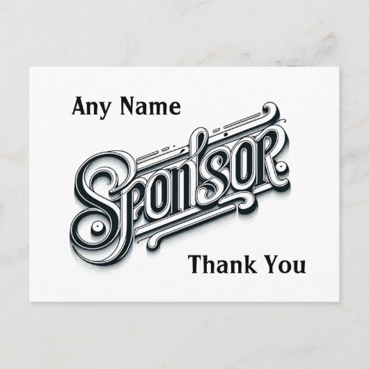 Personalisiert Vielen Dank Sponsor NA OM 12 Schrit Postkarte (Vorderseite)