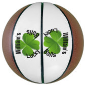 Personalisiert Vierblättriges Kleeblatt Lucky Basketball (Vertikal)