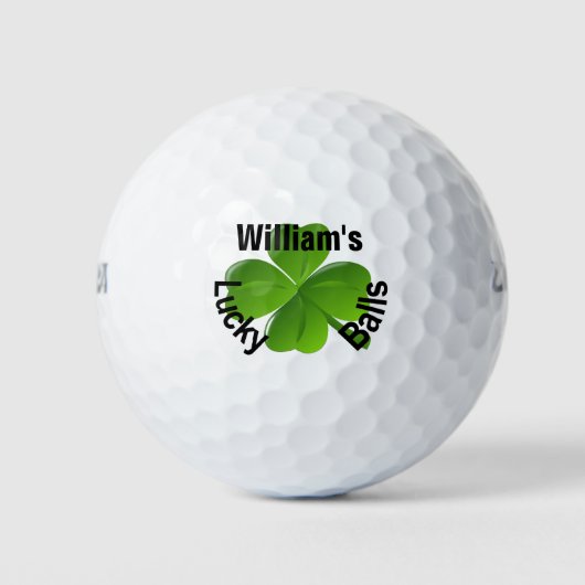 Personalisiert Vierblättriges Kleeblatt Lucky Golfball (Vorderseite)
