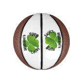 Personalisiert Vierblättriges Kleeblatt Lucky Mini Basketball (Vertikal)