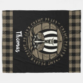 Personalisiert Viking Dragon Long Ship Runes Black Fleecedecke (Vorderseite (Horizontal))