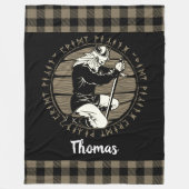 Personalisiert Viking Kneeling Gebet Rune Tan Blac Fleecedecke (Vorderseite)