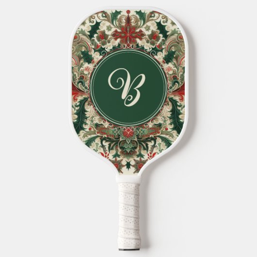 Personalisiert Viktorianisch/klassisch/Vintage Wei Pickleball Schläger (Vorderseite)