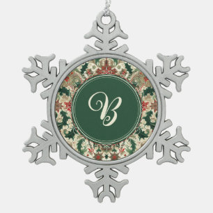 Personalisiert Viktorianisch/klassisch/Vintage Wei Schneeflocken Zinn-Ornament