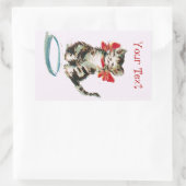 Personalisiert Viktorianischer Tabby Kitty Cat Sti Rechteckiger Aufkleber (Tasche)