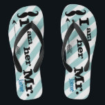 Personalisiert Vintag bin ich ihr Mr. Stripes Badesandalen<br><div class="desc">Personalisiert Vintag bin ich Ihr Mr. Stripes Muster - Foto Props! Honeymoon Beach Atoll</div>