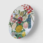 Personalisiert Vintag Chrysanthemum Poppy Lilac Runde Wanduhr (Winkel)