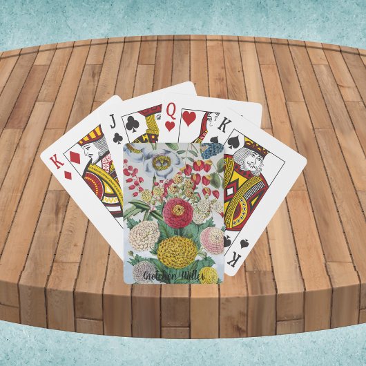 Personalisiert Vintag Chrysanthemum Poppy Lilac Spielkarten