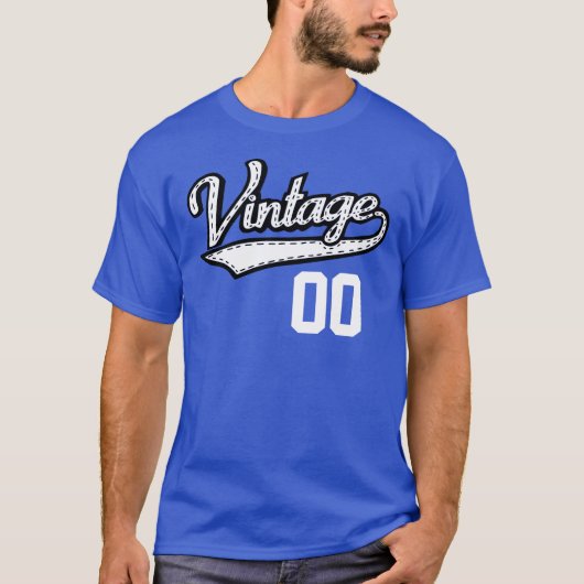 Personalisiert Vintag Jersey Style T-Shirt (Vorderseite)