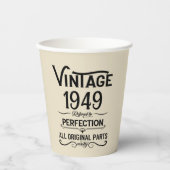 Personalisiert Vintage 75. Geburtstagsgeschenke sc Pappbecher (Vorderseite)