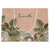 Personalisiert Vintage Blume Große Geschenktüte (Vorderseite)