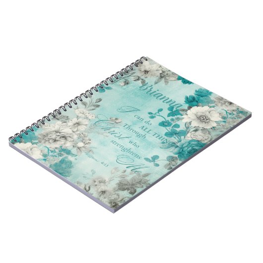 Personalisiert Vintage Blume Notizblock (Linke Seite)