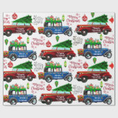 Personalisiert Vintage Cars Weihnachten Geschenkpapier (Flach)