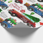 Personalisiert Vintage Cars Weihnachten Geschenkpapier (Ecke)