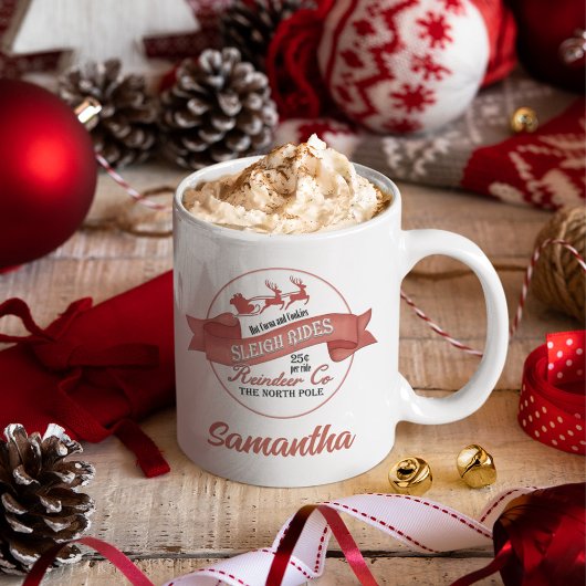 Personalisiert Vintage Christmas Rentier Kaffeetasse