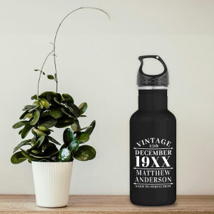 Personalisiert Vintage gealtert bis zur Perfektion Edelstahlflasche