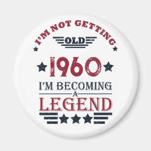 Personalisiert vintage Geburtstag rot blau Magnet