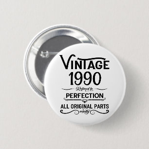 Personalisiert Vintage Geburtstagsgeschenke schwar Button