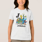 Personalisiert Vintage Sesamstraße Pals Tri-Blend Shirt (Vorderseite)