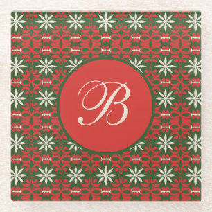 Personalisiert Vintage Weihnachten/Winter gemuster Glasuntersetzer