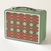 Personalisiert Vintage Weihnachten/Winter gemuster Metall Brotdose (Rückseite)