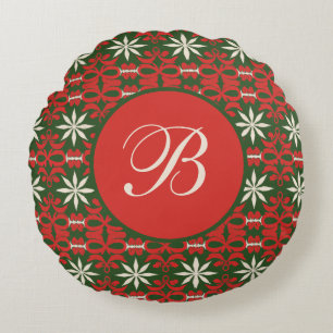 Personalisiert Vintage Weihnachten/Winter gemuster Rundes Kissen