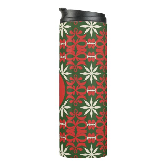 Personalisiert Vintage Weihnachten/Winter gemuster Thermosbecher (Nach rechts gedreht)