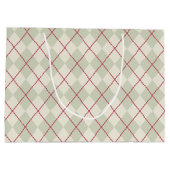 Personalisiert Vintage Weihnachtsgeschenk Raute Be Große Geschenktüte (Rückseite)