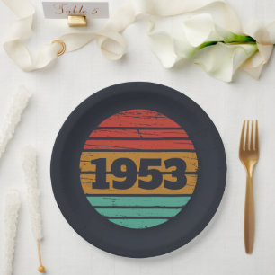 Personalisiert Vintagen 70. Geburtstag Pappteller