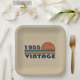 Personalisiert Vintagen 70. Geburtstag Pappteller