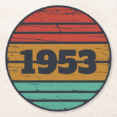 Personalisiert Vintagen 70. Geburtstag Runder Pappuntersetzer (Vorderseite)