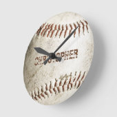 Personalisiert Vintager Baseball Runde Wanduhr (Winkel)