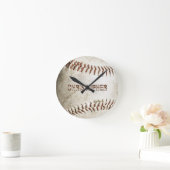 Personalisiert Vintager Baseball Runde Wanduhr (Zuhause)