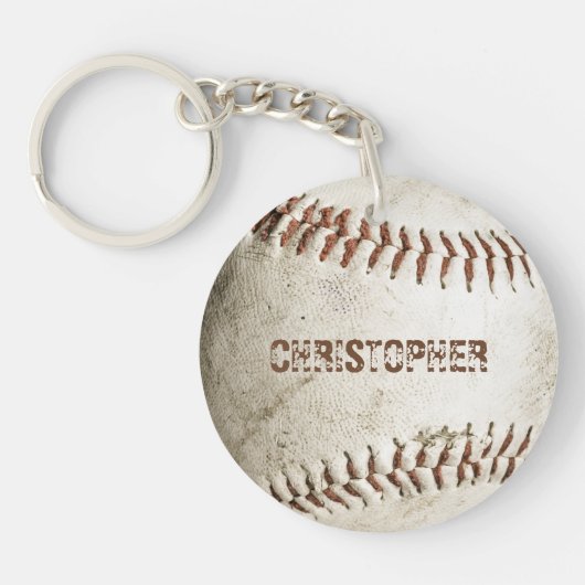 Personalisiert Vintager Baseball Schlüsselanhänger (Vorderseite)