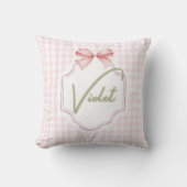 Personalisiert Violet Baby Girl Kinderzimmer Bow&G Kissen (Vorderseite)