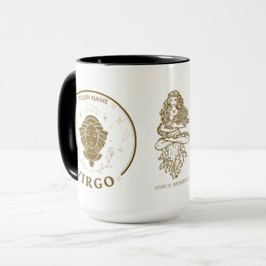 Personalisiert Virgo Zodiac 15 oz Kaffee Tasse (Vorderseite Links)