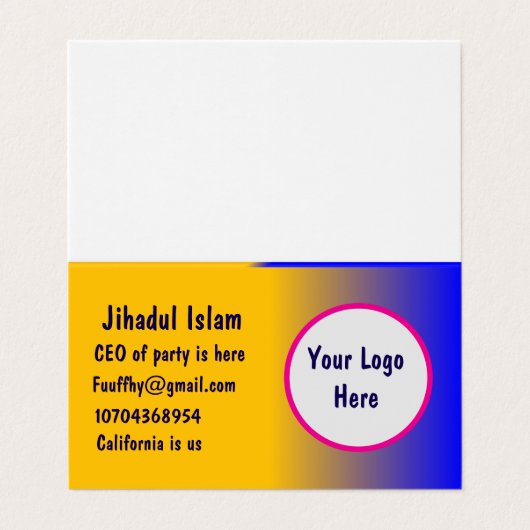 Personalisiert Visitenkarten (Außenseite Aufgefaltet)