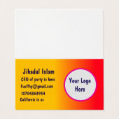 Personalisiert Visitenkarten (Außenseite Aufgefaltet)