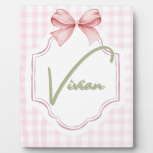 Personalisiert Vivian Baby Girl Kinderzimmer Bow&G Fotoplatte