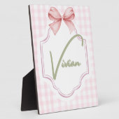 Personalisiert Vivian Baby Girl Kinderzimmer Bow&G Fotoplatte (Seite)