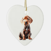 Personalisiert Vizsla Puppy Keramik Ornament (Rechts)