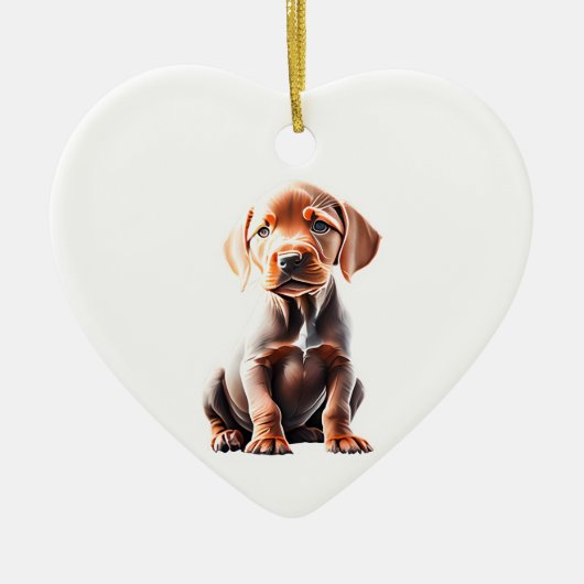 Personalisiert Vizsla Puppy Keramik Ornament (Vorne)