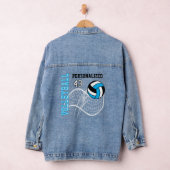 Personalisiert Volleyball - Baby Blue Jeansjacke (Hangar)