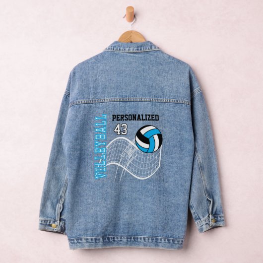 Personalisiert Volleyball - Baby Blue Jeansjacke (Hangar)