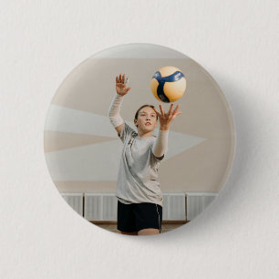 Personalisiert Volleyball Foto Sport Button